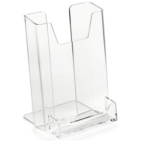 large clear acrylic brochure countertop style with business card holder|brochure holder with business card pocket.